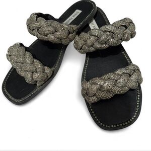 Steve Madden Metallic Braided Double-Strap Slide Sandals